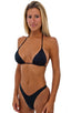 Classic Triangle Swimsuit Top in Black tricot-nylon-lycra, Front Alternative; Classic Triangle Swimsuit Top in Black tricot-nylon-lycra, Front View; Classic Tri