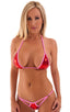 Womens Inciter2 Bikini Top in Metallic Mystique Volcano Red - Bubblegum Pink, Front View; Womens Inciter2 Bikini Top in Metallic Mystique Volcano Red - Bubblegu