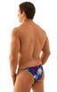 Super Low Brazilian Bikini in American Flag Collage, Front View; Super Low Brazilian Bikini in American Flag Collage, Rear View; Super Low Brazilian Bikini in A