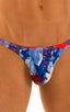 Stuffit Pouch Bikini Swimsuit in American Flag Collage, Front View; Stuffit Pouch Bikini Swimsuit in American Flag Collage, Rear View; Stuffit Pouch Bikini Swim