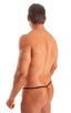 Mens G String Swim Thong in Black; Roman G String Swim Thong in Black Tricot nylon/lycra, Rear View; Roman G String Swim Thong in Black tricot-nylon-lycra 4; Ro