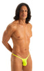 most popular mens sexy micro string bikini swimsuit by skinz swimwear in Semi Sheer Super ThinSkinz Lemon-Lime; Sunseeker Micro Pouch Half Back Bikini in Semi S