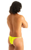 most popular mens sexy micro string bikini swimsuit by skinz swimwear in Semi Sheer Super ThinSkinz Lemon-Lime; Sunseeker Micro Pouch Half Back Bikini in Semi S
