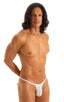 most popular mens sexy micro string bikini swimsuit by skinz swimwear in sheer white; Sunseeker Micro Pouch Half Back Bikini in White PowerNet 2; Sunseeker Micr