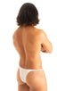 most popular mens sexy micro string bikini swimsuit by skinz swimwear in sheer White PowerNet; Sunseeker Micro Pouch Half Back Bikini in White PowerNet 2; Sunse