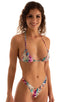 Brazilian Triangle Swim Top in Rainbow Reptile, Front View; Brazilian Triangle Swim Top in Rainbow Reptile, Rear View; Brazilian Triangle Swim Top in Rainbow Re
