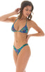 Brazilian Triangle Swim Top in Neon Ferns Tan Through , Front View; Brazilian Triangle Swim Top in Tan Through Neon Ferns, Front View; Brazilian Triangle Swim