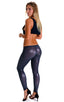 womens low cut designer leggings rock star fashion tights in Black Ice; Super Low Rise Leggings in Black Ice, Rear View; Super Low Rise Leggings in Black Ice, F