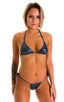 Cozumel Fully Adjustable Brazilian Tanga in Black Ice, Rear View; Cozumel Fully Adjustable Brazilian Tanga in Black Ice, Front Alternative; Cozumel Fully Adjust