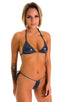 Cozumel Fully Adjustable Brazilian Tanga in Black Ice, Rear View; Cozumel Fully Adjustable Brazilian Tanga in Black Ice, Front Alternative; Cozumel Fully Adjust