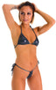 Cozumel Fully Adjustable Brazilian Tanga in Black Ice, Rear View; Cozumel Fully Adjustable Brazilian Tanga in Black Ice, Front Alternative; Cozumel Fully Adjust