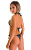 Cozumel Fully Adjustable Brazilian Tanga in Black Ice, Rear View; Cozumel Fully Adjustable Brazilian Tanga in Black Ice, Front Alternative; Cozumel Fully Adjust