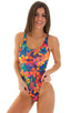 Baywatch One Piece Swimsuit in Tahitian Tan Through, Front View; Baywatch One Piece Swimsuit in Tahitian Tan Through, Rear View; Baywatch One Piece Swimsuit in