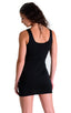 womens sexy mini dress bodycon rock star club sleeveless micro dresses in sheer black; Mini Dress in Super ThinSKINZ Black, Rear View; Mini Dress in Super ThinS