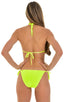 Low Rise Side Tie Brazilian Bikini Bottom in Chartreuse 1; Low Rise Side Tie Brazilian Bikini Bottom in Chartreuse, Rear View; Low Rise Side Tie Brazilian Bikin