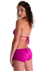 Boy Cut Swim Shorts in Magenta, Front View; Boy Cut Swim Shorts in Magenta, Rear View; Boy Cut Swim Shorts in Magenta, Front Alternative; Special Order Notice;
