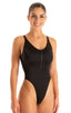 Womens One Piece Zipper Front Swimsuit in Black 1; Womens One Piece Zipper Front Swimsuit in Black 2; Womens One Piece Zipper Front Swimsuit in Black 3; Womens