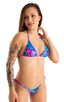 Brazilian Triangle Top in Tahitian Aqua-Magenta, Front View; Brazilian Triangle Top in Tahitian Aqua-Magenta, Rear Alternative; Brazilian Triangle Top in Tahiti