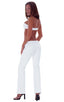 Hiphugger Boot Cut Pants in Optic White nylon-lycra, Front View; Hiphugger Boot Cut Pants in Optic White nylon-lycra, Rear View; Special Order Notice; Hiphugger