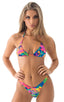 Brazilian Triangle Top in Hawaiian Floral 1; Brazilian Triangle Top in Hawaiian Floral 2; Brazilian Triangle Top in Tahitian, Rear View; Brazilian Triangle Top