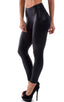 womens designer leggings fashion tights in Wet Look Black; Womens Leggings - Fashion Tights in Wet Look Black, Rear View; Womens Leggings - Fashion Tights in We