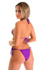 Cozumel Fully Adjustable Brazilian Tanga in ThinSKINZ Grape, Rear View; Cozumel Fully Adjustable Brazilian Tanga in ThinSKINZ Grape, Front View; Cozumel Fully A