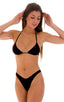 womens best seller high cut brazilian bikini swimsuit in black; High Cut Brazilian Bikini Bottom in Black tricot-nylon-lycra, Rear Alternative; High Cut Brazili