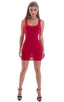 womens sexy mini dress bodycon rock star club sleeveless micro dresses in sheer red; Micro Mini Dress in ThinSKINZ Red, Rear View; Micro Mini Dress in ThinSKINZ