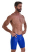 Swim-Dive Competition Watersports Shorts in Wet Look Royal Blue, Front View; Swim-Dive Competition Watersports Shorts in Wet Look Royal Blue, Rear View; Swim-Di