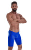 Swim-Dive Competition Watersports Shorts in Wet Look Royal Blue, Front View; Swim-Dive Competition Watersports Shorts in Wet Look Royal Blue, Rear View; Swim-Di
