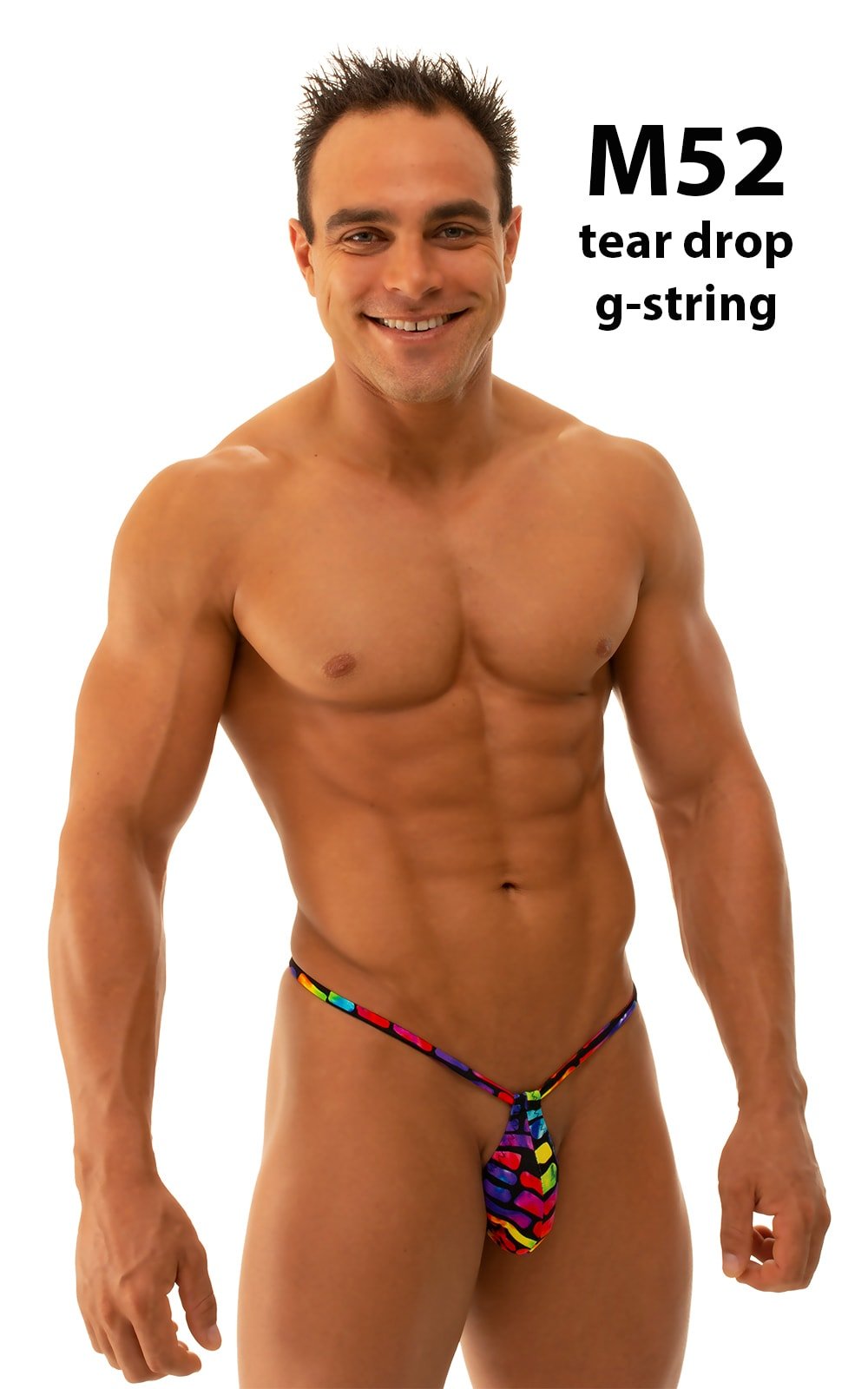 M52 Mens Teardrop G String Swimsuit Tan Through Skinzwear m52-mens-teardrop-g-string-swimsuit-tan-through-skinzwear