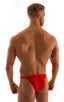 4-Way Adjustable Bikini-Tanga-Micro in Wet Look Red, Front View; 4-Way Adjustable Bikini-Tanga-Micro in Wet Look Red, Rear View; 4-Way Adjustable Bikini-Tanga-M