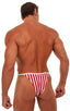 Banded - High Cut - Half Back - Swimsuit in Stars & Stripes, Front View; Banded - High Cut - Half Back - Swimsuit in Stars & Stripes, Rear View; Banded - High C