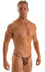 mens swimwear best seller sheer cheeta animal print G string swimsuit; Y Back G String Thong in Super ThinSkinz Cheeta, Rear View; Y Back G String Thong in Supe
