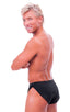 mens sexy swimsuit bikini cover up split shorts in Matte Black; Swimsuit Cover Up Split Running Shorts in Matte Black 2; Swimsuit Cover Up Split Running Shorts