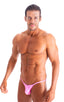 mens micro bikini swimsuit with tiny scrunchie butt in Metallic Mystique Bubble Gum Pink; Micro Pouch - Puckered Back - Rio Bikini in Metallic Mystique Bubble