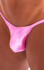 mens micro bikini swimsuit with tiny scrunchie butt in Metallic Mystique Bubble Gum Pink; Micro Pouch - Puckered Back - Rio Bikini in Metallic Mystique Bubble