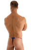 mens smooth large pouch t back thong swimsuit sexy swimwear bikini in Illumine print; Smooth Pouch Skinny Sides Swim Thong in Illumine, Rear View; Smooth Pouch