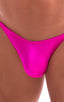 Mens Super Low Tiny Bikini Swimsuit in Fuchsia 1; Mens Super Low Tiny Bikini Swimsuit in Fuchsia 2; Super Low Brazilian Bikini in Fuchsia 3; Super Low Brazilian