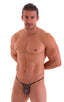 most popular mens sexy micro bikini in Semi Sheer Aquarious Printed Mesh; Sunseeker Micro Pouch Half Back Bikini in Semi Sheer Aquarious Printed Mesh, Rear View