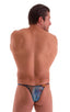 most popular mens sexy micro bikini in Semi Sheer Aquarious Printed Mesh; Sunseeker Micro Pouch Half Back Bikini in Semi Sheer Aquarious Printed Mesh, Rear View