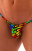 tan through technicolor mens micro g string sexy swimsuit bikini in best seller skinz swimwear; Stuffit Pouch G String Swimsuit in Tan Through Technicolor, Rear