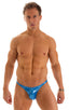 Fitted Bikini Bathing Suit in Ice Karma Electric Blue, Front View; Fitted Bikini Bathing Suit in Ice Karma Electric Blue, Rear View; Fitted Bikini Bathing Suit