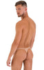 mens micro pouch thong back sexy swimsuit in swimwear fabric sheer Nude; Stuffit Pouch Thong in Super ThinSKINZ Nude, Rear View; Stuffit Pouch Thong in Super Th