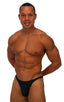 Fitted Bikini Bathing Suit in Semi SHEER Black PowerNet nylon/lycra, Front View; Fitted Bikini Bathing Suit in Semi SHEER Black PowerNet nylon/lycra, Rear View;