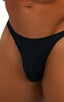 Fitted Bikini Bathing Suit in Semi SHEER Black PowerNet nylon/lycra, Front View; Fitted Bikini Bathing Suit in Semi SHEER Black PowerNet nylon/lycra, Rear View;