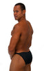 Fitted Bikini Bathing Suit in Semi SHEER Black PowerNet nylon/lycra, Front View; Fitted Bikini Bathing Suit in Semi SHEER Black PowerNet nylon/lycra, Rear View;