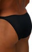 Fitted Bikini Bathing Suit in Semi SHEER Black PowerNet nylon/lycra, Front View; Fitted Bikini Bathing Suit in Semi SHEER Black PowerNet nylon/lycra, Rear View;
