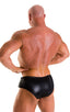 NEW classic physique posing trunks in shiny black NPC IFBB body builder competition approved; NEW Classic Physique Posing Trunks in Wet Look Black, Rear View; N