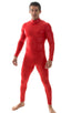 Full Bodysuit Suit for men in Wet Look Red, Front View; Full Bodysuit Suit for men in Wet Look Red, Rear View; Full Bodysuit Suit for men in Wet Look Red 4; Ful